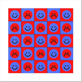 HAPPY AND SAD FACES Posters and Art